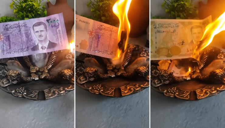 Suriye’de Esad’lı paralar tarihe karıştı: Eski banknotları yaktılar
