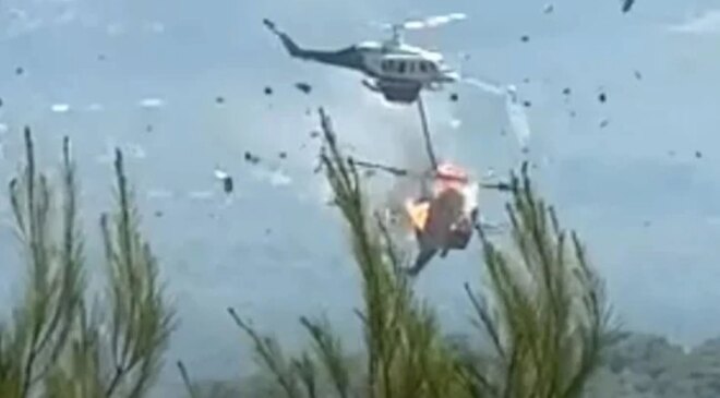 Yunanistan’da orman yangınlarına müdahalede facia: 2 helikopter havada çarpıştı