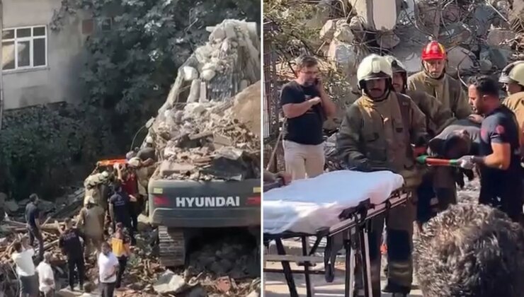 Küçükçekmece’de kontrollü yıkım kontrolden çıktı! Operatör enkaz altında kaldı