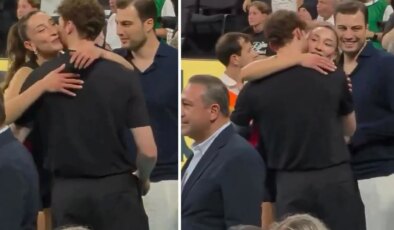 Hande Baladın maç sonrası sevgilisine koştu