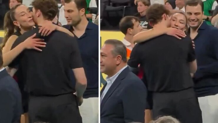 Hande Baladın maç sonrası sevgilisine koştu