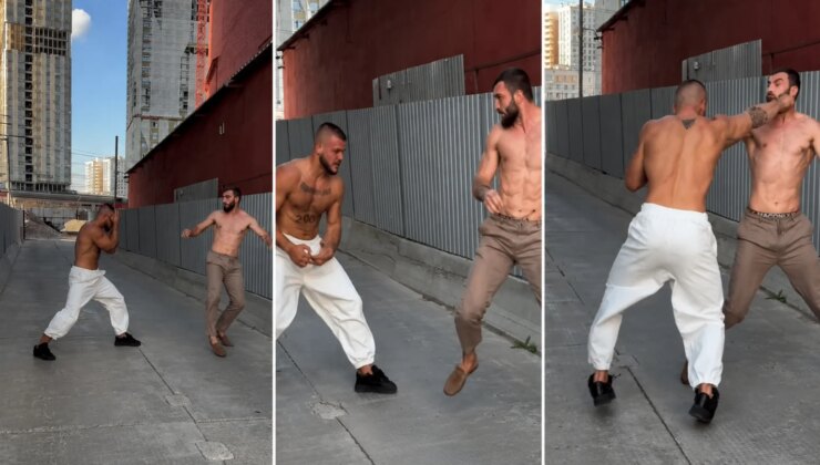 MMA dövüşçüleri sokakta birbirine girdi