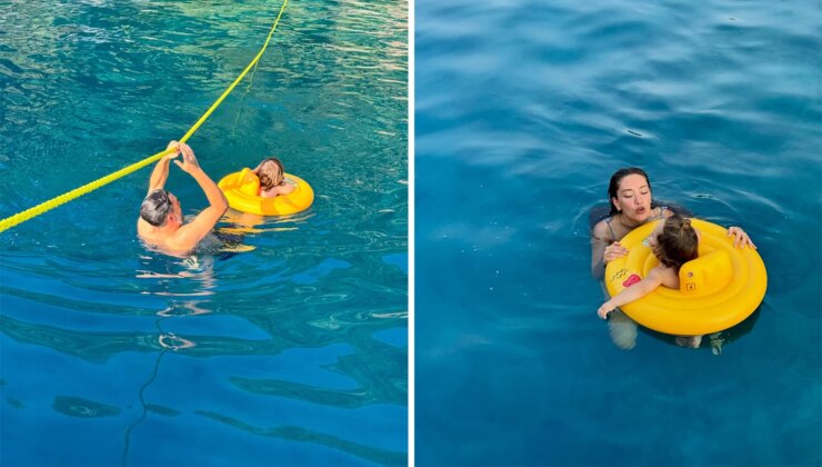 Mutlu aile tablosu! Neslihan Atagül ve Kadir Doğulu’dan tatil pozları
