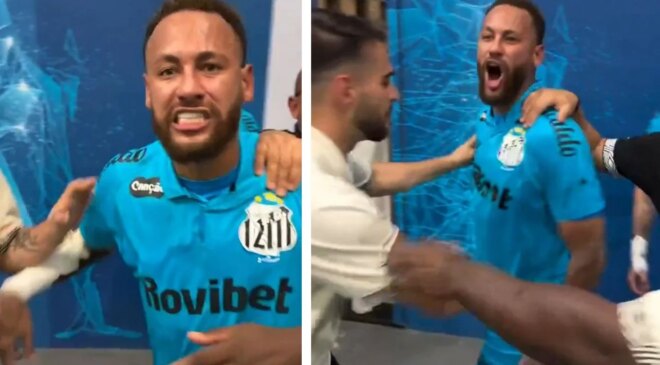 Neymar galibiyet sonrası çılgına döndü! Rakip yöneticilerle birbirine girdi