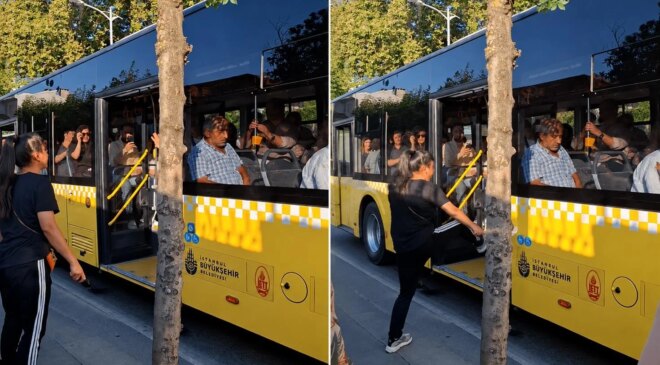 İETT otobüsünde cinnet anları: Tüm yolcularla tartışan kadın sonra araca saldırdı