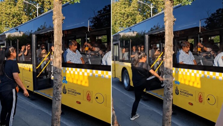 İETT otobüsünde cinnet anları: Tüm yolcularla tartışan kadın sonra araca saldırdı