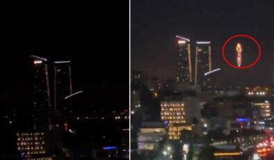 Gece yarısı RAMS Park’ın üzerinde dikkat çeken görüntü