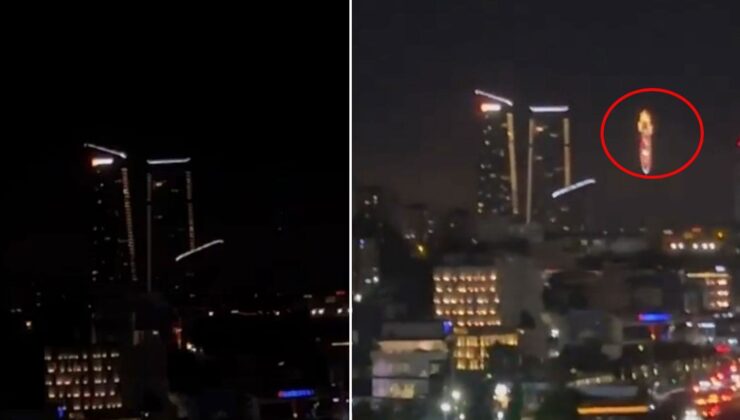 Gece yarısı RAMS Park’ın üzerinde dikkat çeken görüntü