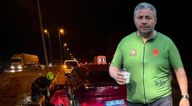 Bisikletli öğretmenin kahreden sonu: 2 otomobil peş peşe çarptı