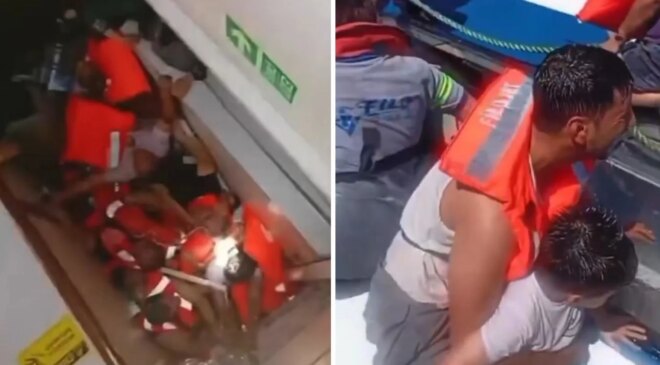 Girne’de alabora olan geminin yan yatma anı kamerada