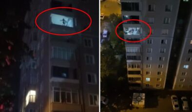 Metrelerce yükseklikte ölümle dans! Yürekler ağza geldi