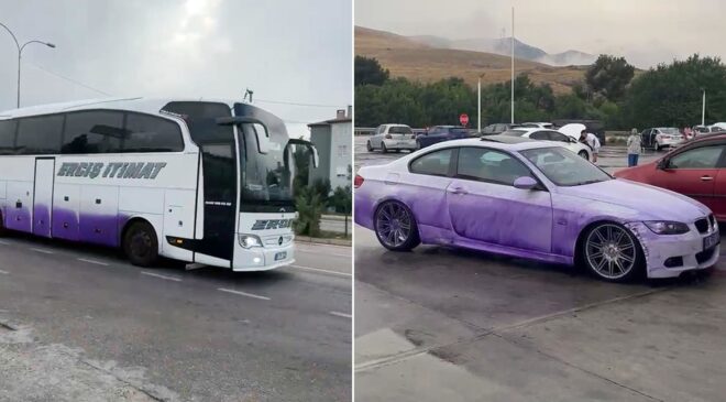 Onlarca aracın mora boyandığı olayda yeni gelişme! Sorumlular tespit edildi