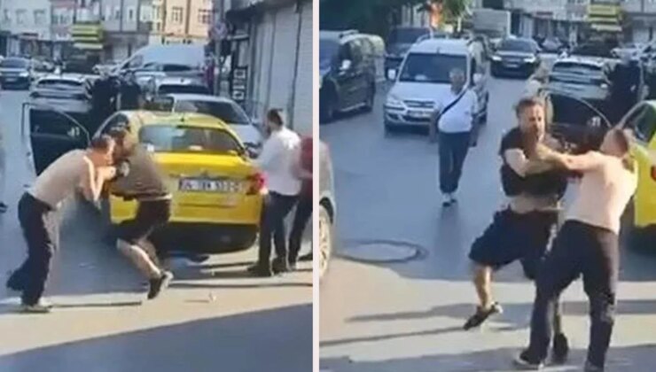 Zeytinburnu’nda taksiciler yumruklaştı! O anlar kameralara yansıdı