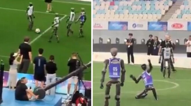 Robotlar yeşil sahaya indi! Kıran kırana futbol maçı