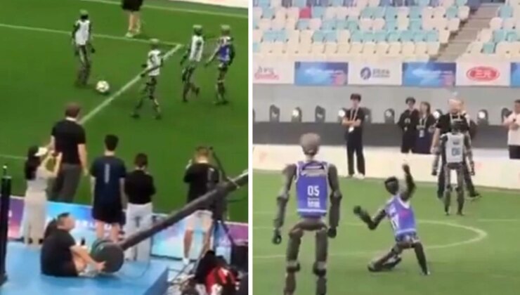 Robotlar yeşil sahaya indi! Kıran kırana futbol maçı