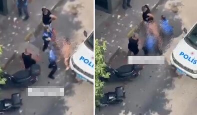 Çıplak gezen şahıs sokağı birbirine kattı, polislere saldırdı