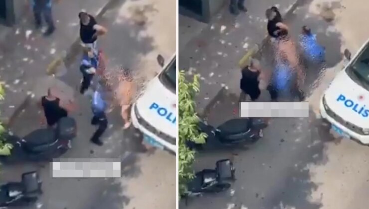 Çıplak gezen şahıs sokağı birbirine kattı, polislere saldırdı