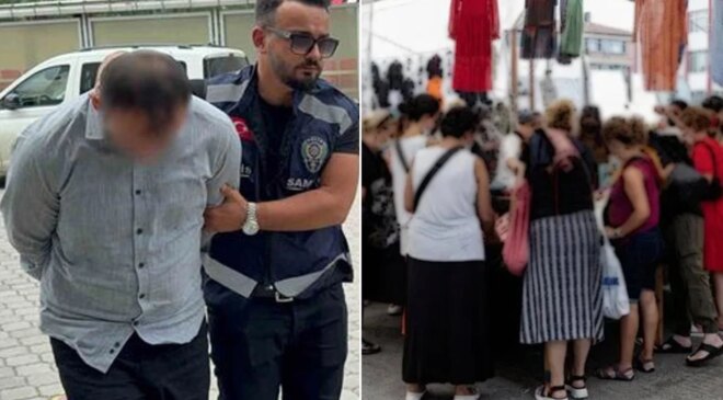 Semt pazarında mide bulandıran olay! Genç kadını hemen polise koştu