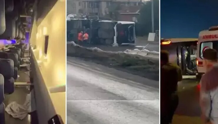 İstanbul’da işe gidenleri taşıyan servis devrildi: 15 yaralı