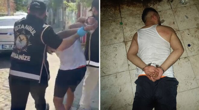 Esnafa kan kusturan şüpheliler yaka paça yakalandı