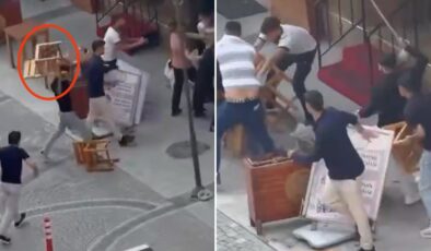 Isparta’da sokak ortasında dehşet: Masa, sandalye ve sopalar havada uçuştu