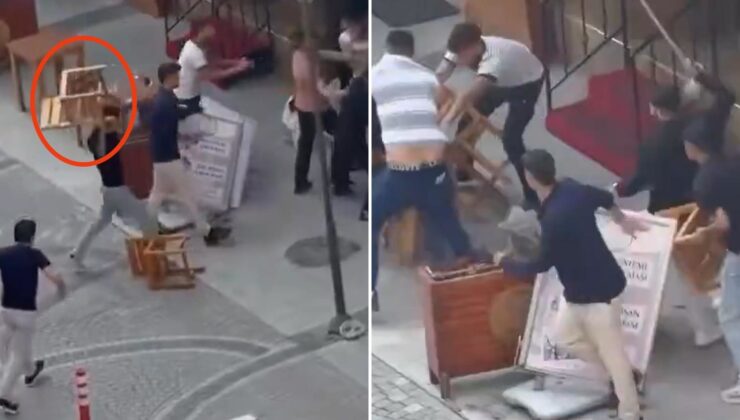 Isparta’da sokak ortasında dehşet: Masa, sandalye ve sopalar havada uçuştu