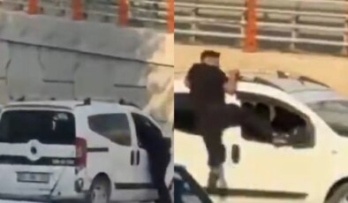 Şanlıurfa’da sokak ortasında tehlikeli kardeş kavgası: Hareket halindeki aracın üzerine çıktı