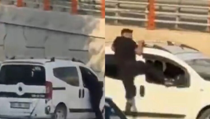Şanlıurfa’da sokak ortasında tehlikeli kardeş kavgası: Hareket halindeki aracın üzerine çıktı