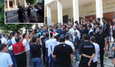 Adana Demirspor taraftarları belediye binasına girmeye çalıştı, ortalık karıştı