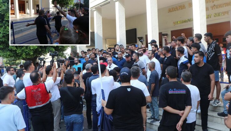 Adana Demirspor taraftarları belediye binasına girmeye çalıştı, ortalık karıştı