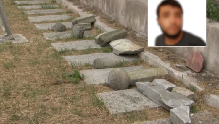 Fatih’te mezar taşlarına zarar veren şüpheli gözaltında