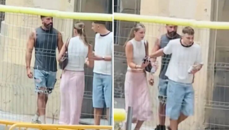 Sevgilisinin yanında tekmelenen gencin tepkisizliği olay oldu