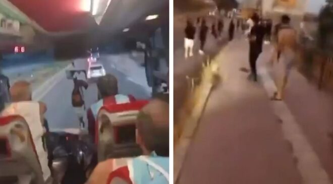 Trabzonspor taraftarına Diyarbakır’da taşlı saldırı