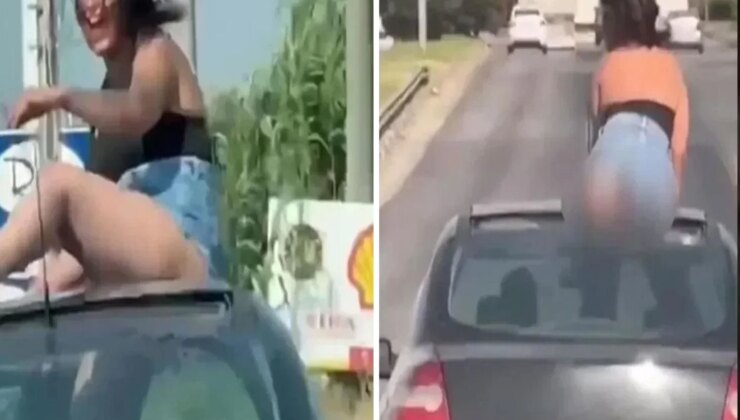 Harekete halindeki araç üstünde uygunsuz harekete gözaltı