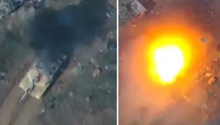 Husiler, ABD yapımı tankı böyle imha etti
