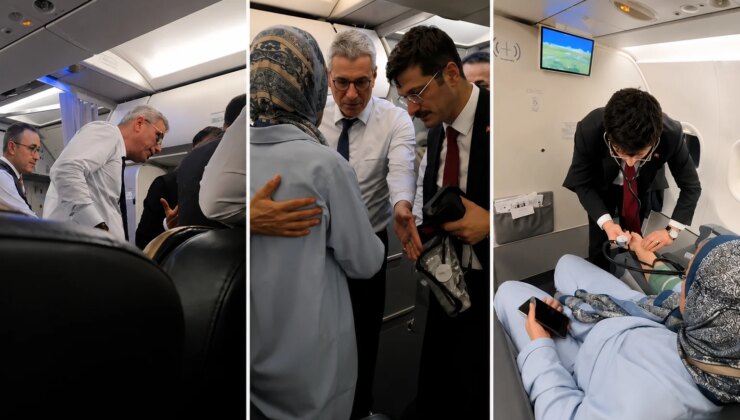 Uçakta fenalaşan yolcuya Sağlık Bakanı Memişoğlu müdahale etti