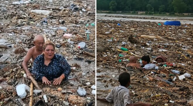 Sel felaketinin ortasında insanlık ayıbı; suların içinde değerli eşya aradılar