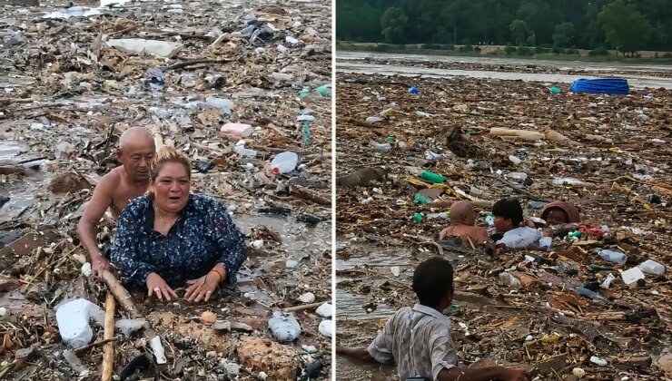 Sel felaketinin ortasında insanlık ayıbı; suların içinde değerli eşya aradılar