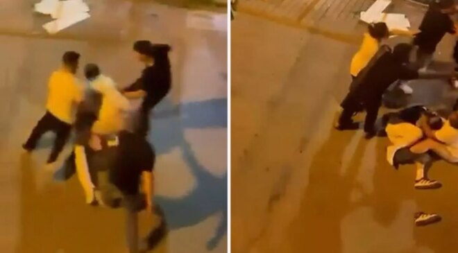 Çekmeköy’de yol verme kavgası: Tekmeli yumruklu saldırı kamerada