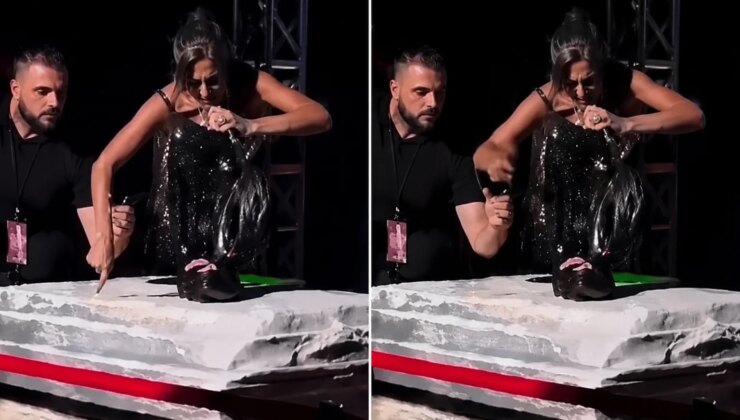 Konserde şaşırtan anlar: Yıldız Tilbe kendisini tutmak isteyen güvenliği itti