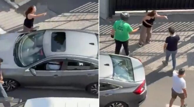 Yol ortasındaki kavgaya damga vuran söz: Kocanı aldım elinden, çatla