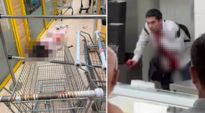 Eski sevgilisini bıçaklayıp kendi boğazını kesti: Dehşet anları kamerada