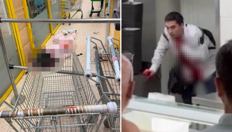 Eski sevgilisini bıçaklayıp kendi boğazını kesti: Dehşet anları kamerada