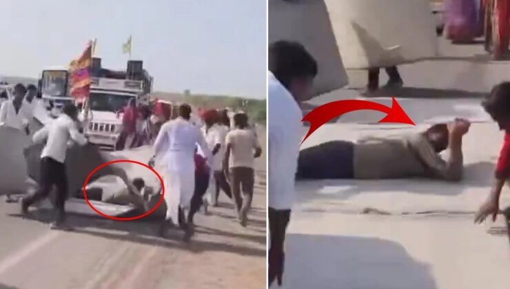 Tapınağa ulaşmak için 5 kilometre boyunca yerde yuvarlandı