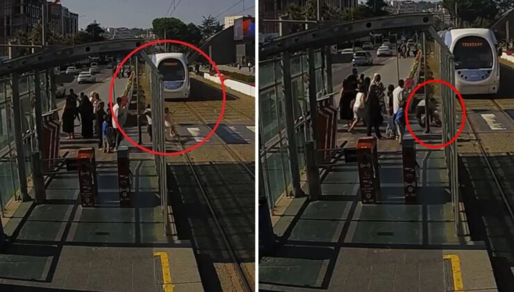 5 yaşındaki kız çocuğunu tramvayın altında kalmaktan son anda kurtardı