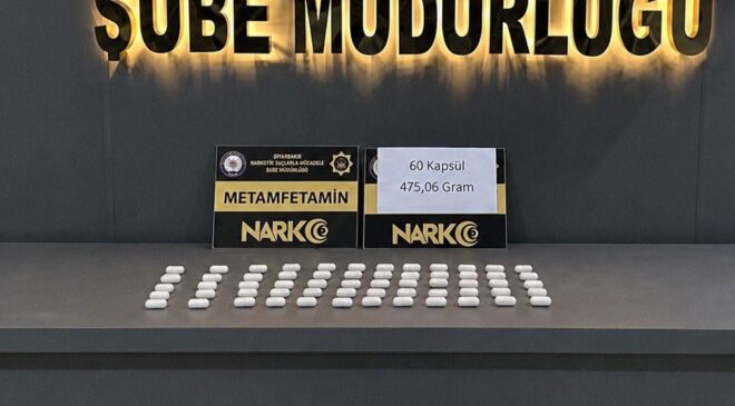 Şüpheli şahsın midesinden 60 kapsül metamfetamin çıktı