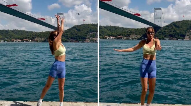 Ebru Şallı Boğaz manzarasına karşı Tai Chi yaptı! Gören hayran kaldı