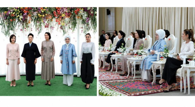 Emine Erdoğan Bişkek’te lider eşleriyle buluştu