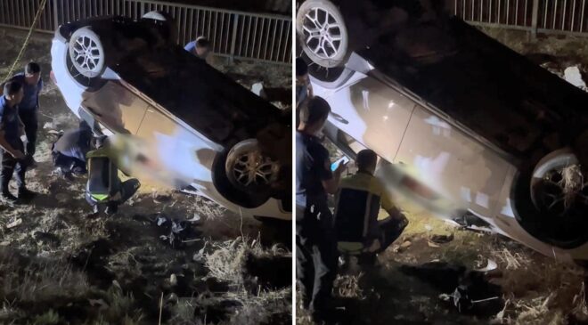 Ümraniye’de şarampole devrilen otomobilin sürücüsü hayatını kaybetti