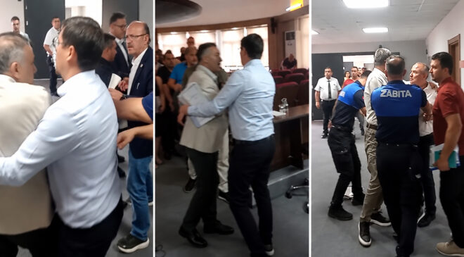 Edirne Belediye Meclisi’nde tansiyon yükseldi: Üyeler arasında arbede çıktı